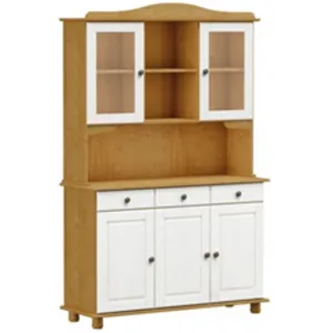 Teak Off-White Finestra Rubi 3 2 Door Buffet Hutch with No Warranty - Dimensions: L1284 x W430 x H1970mm