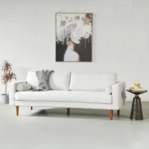 FONDA - Cream Fabric 3-Seater Sofa