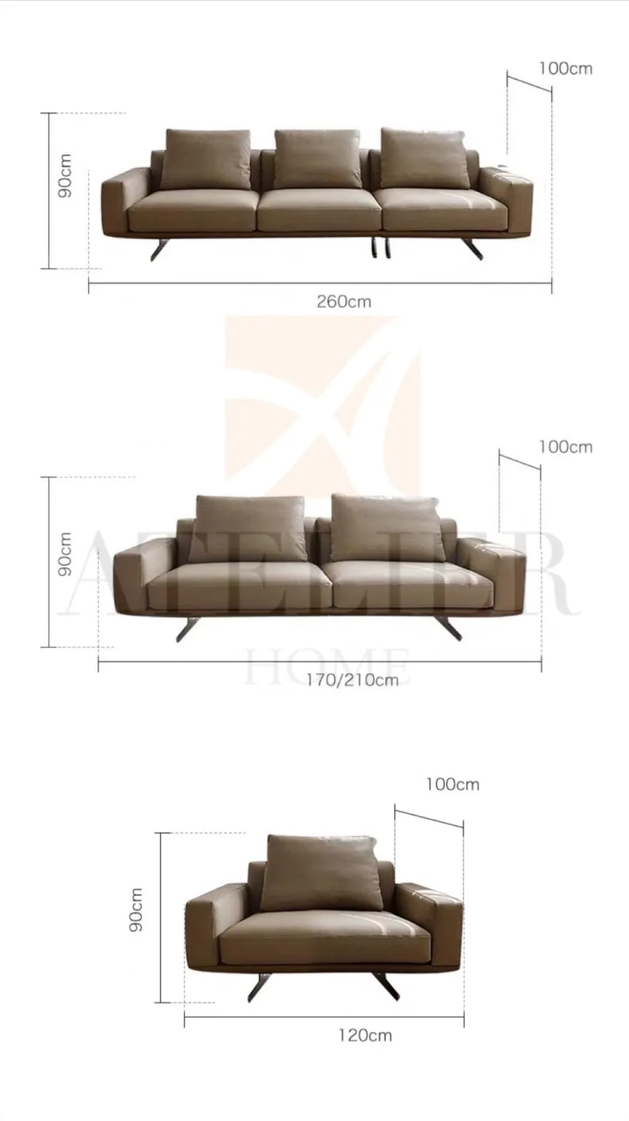 Freco Genuine Cowhide Leather Sofa