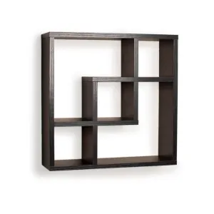 Geometric Square Wall Shelf Black 18" X 18"