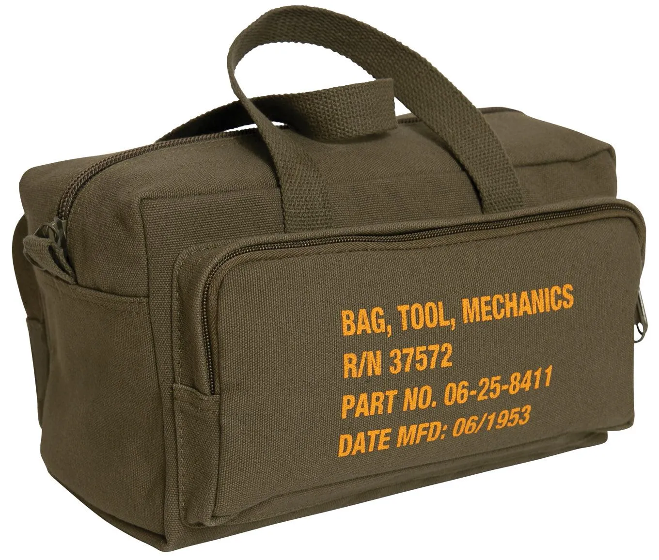 G.I. Type Zipper Pocket Mechanics Tool Bag with Military Stencil