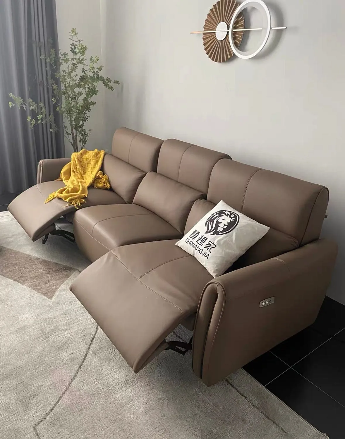 Grecian Leather Electric Recliner Sofa