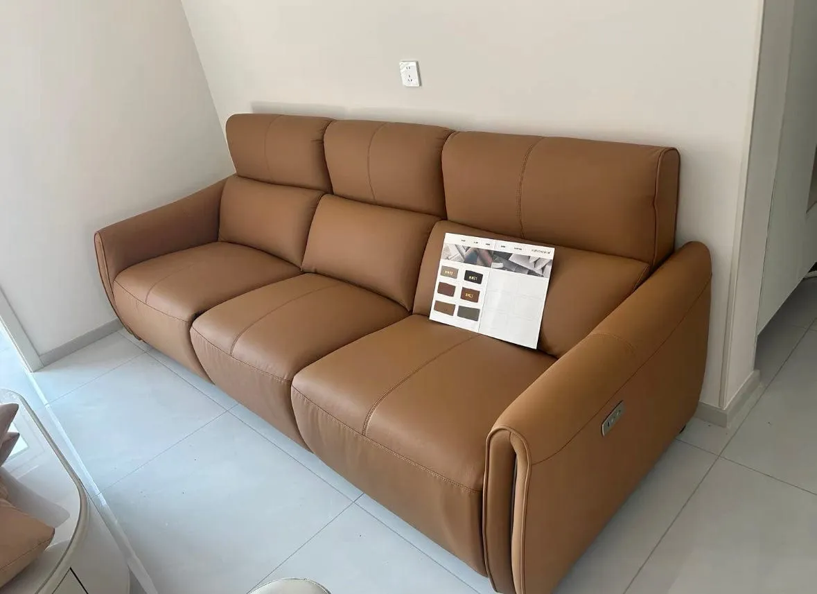 Grecian Leather Electric Recliner Sofa