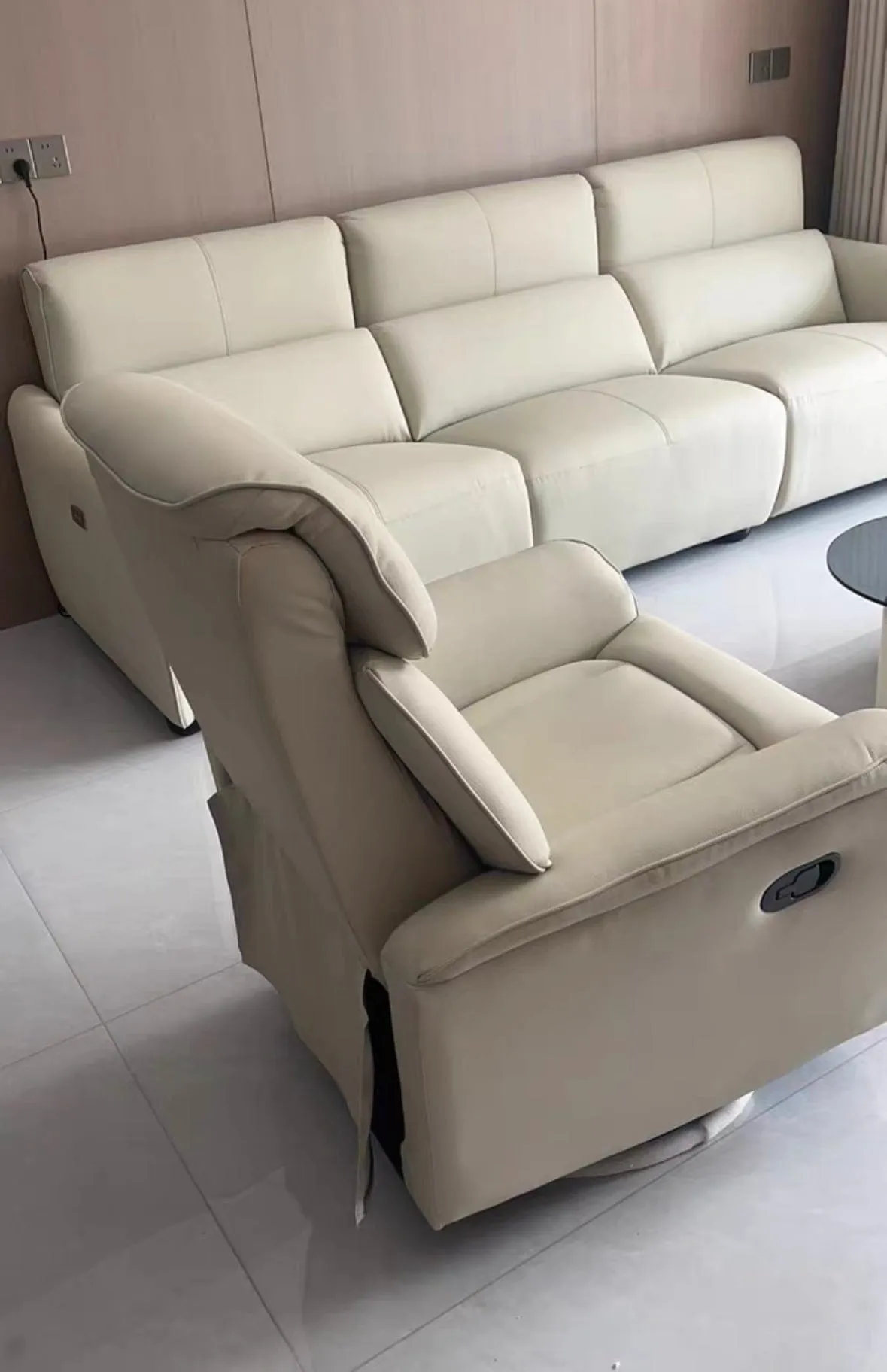 Grecian Leather Electric Recliner Sofa