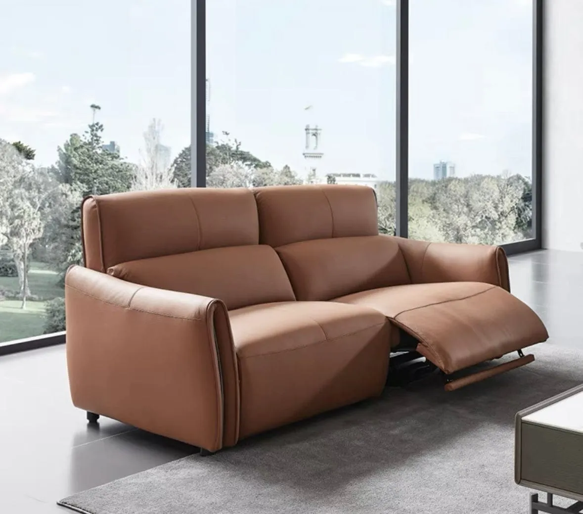 Grecian Leather Electric Recliner Sofa