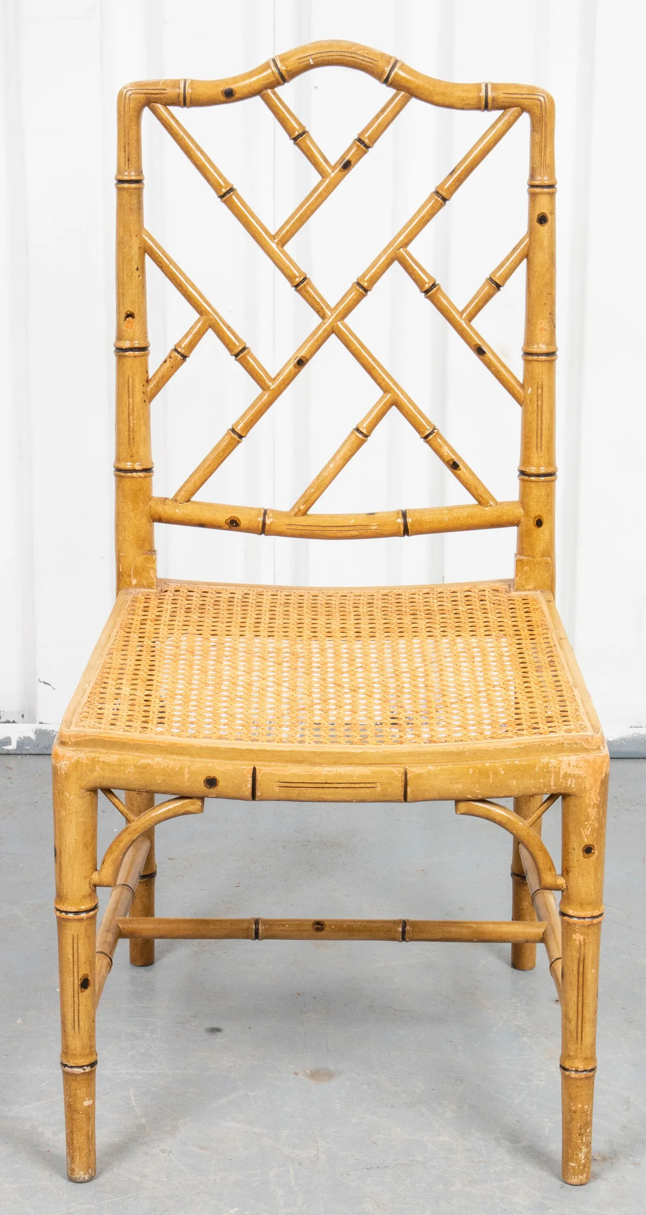 Hollywood Regency Style Faux Bamboo Side Chair