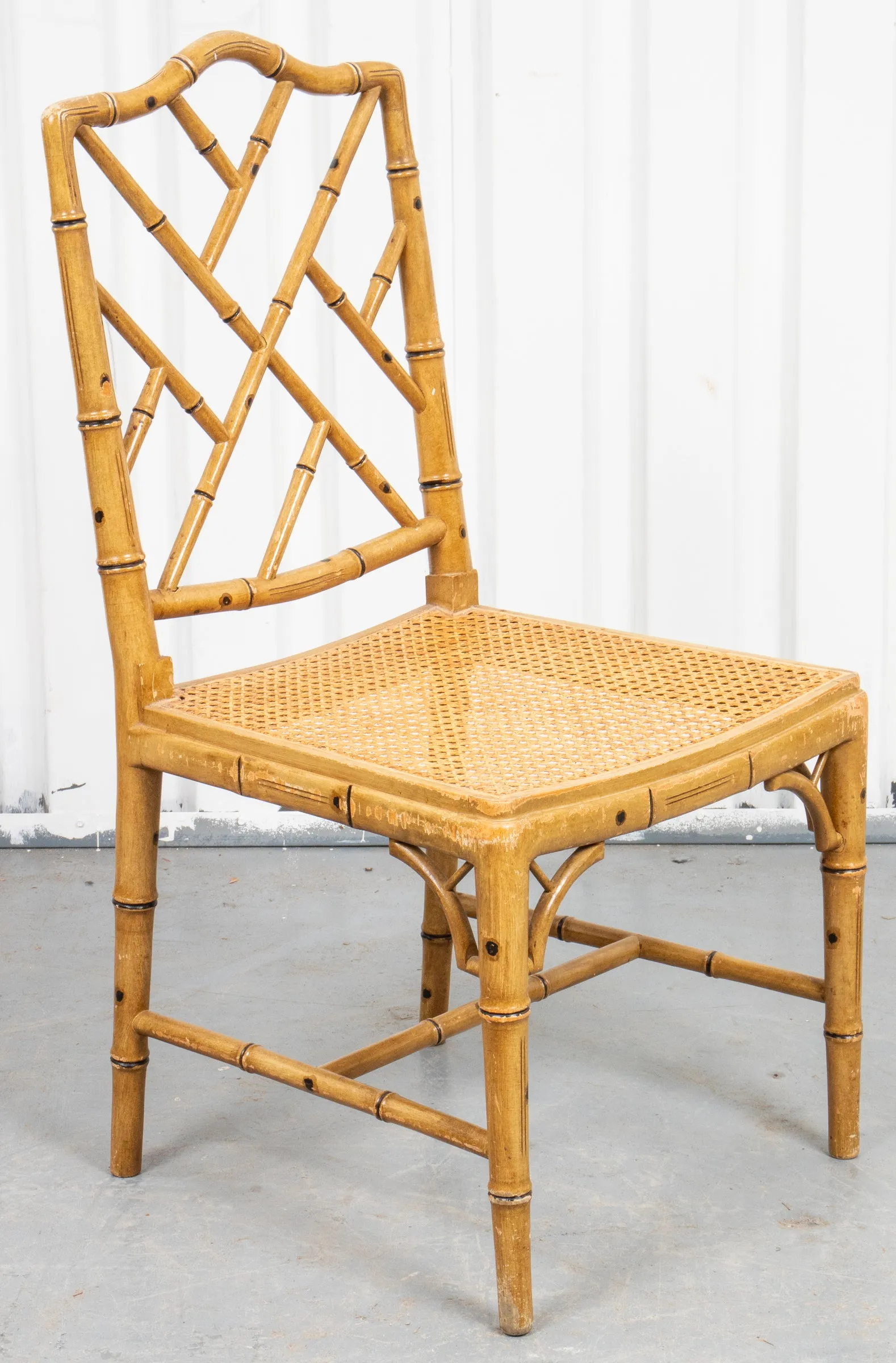 Hollywood Regency Style Faux Bamboo Side Chair