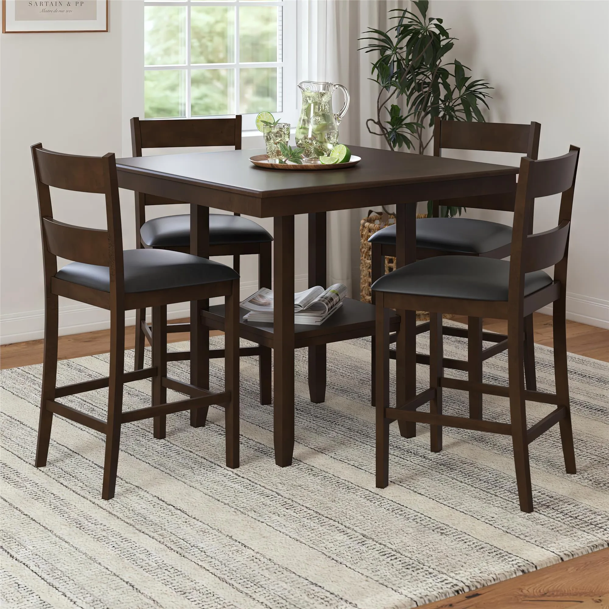 Jerrie 5-Piece Counter Height Dining Set