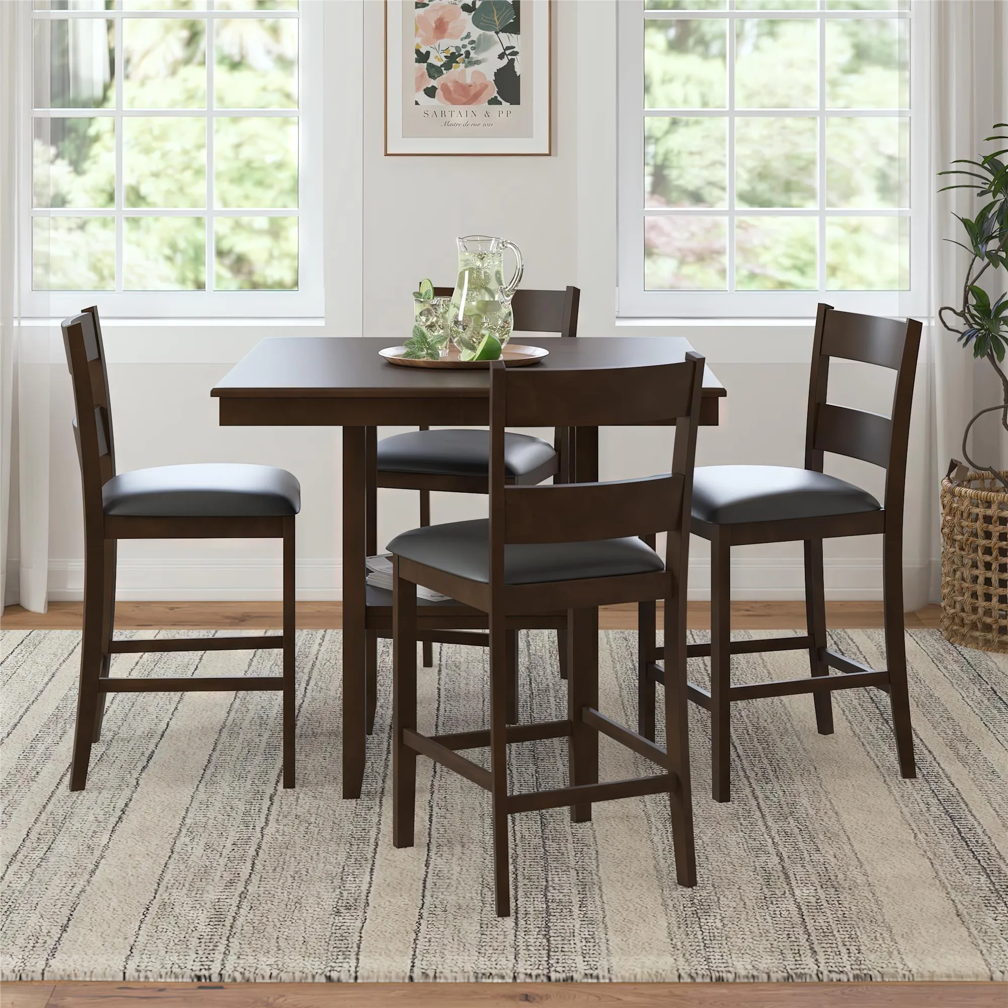 Jerrie 5-Piece Counter Height Dining Set