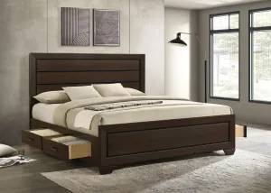 Kauffman Eastern King Storage Bed Dark Cocoa