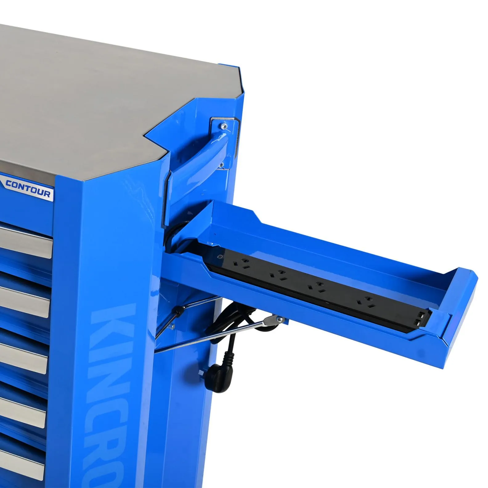 Kincrome Contour Series 6 Drawer 29" Wide (730mm) Tool Trolley Roll Cabinet (Empty) - Blue - K72926 (PICKUP ONLY)