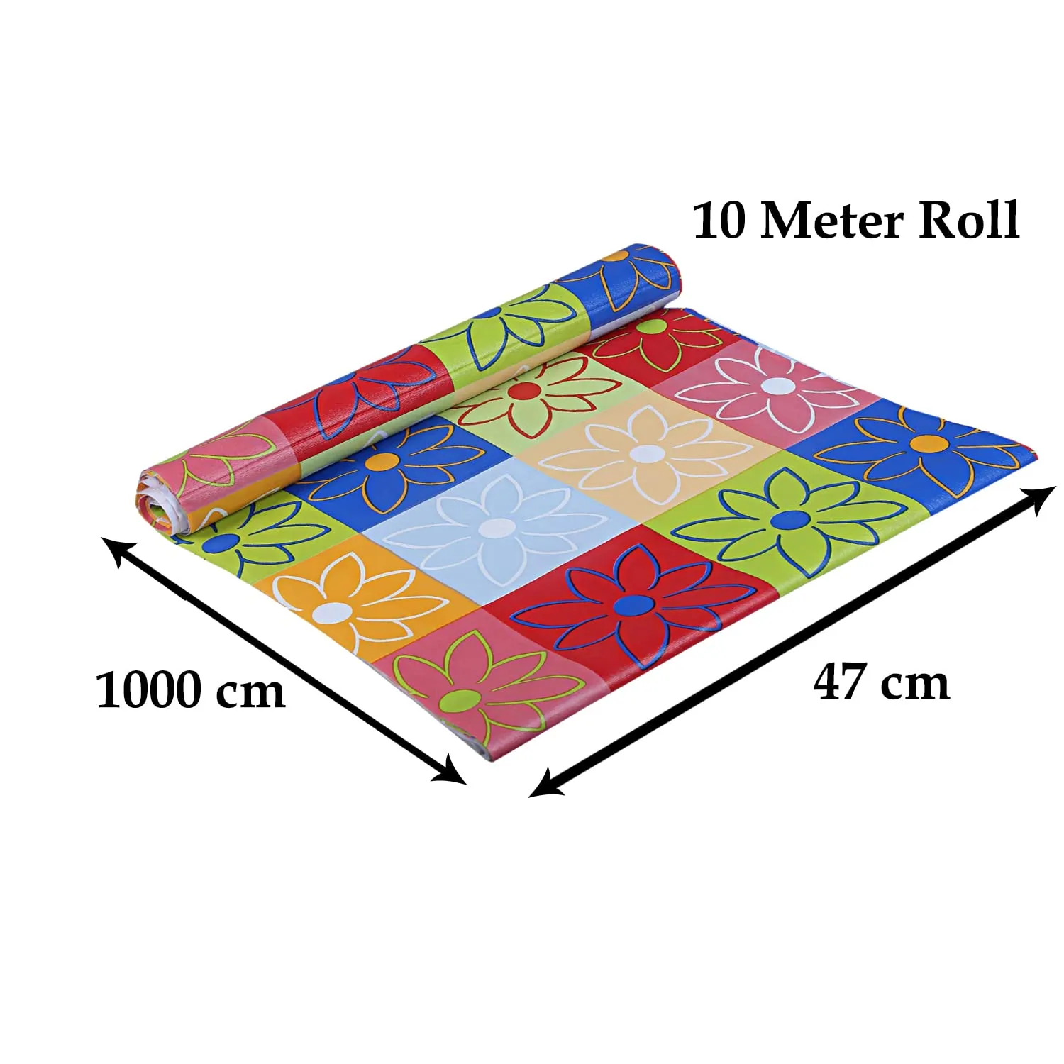 Kuber Industries Multiuses Multicheck Floral Print Shelf Liners for Kitchen Shelves, cupboards, Wardrobe, Drawer, 10 Mtr (Multicolour)