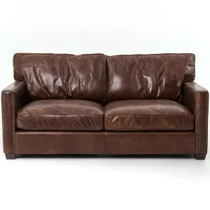 Larkin 72" Leather Sofa, Cigar