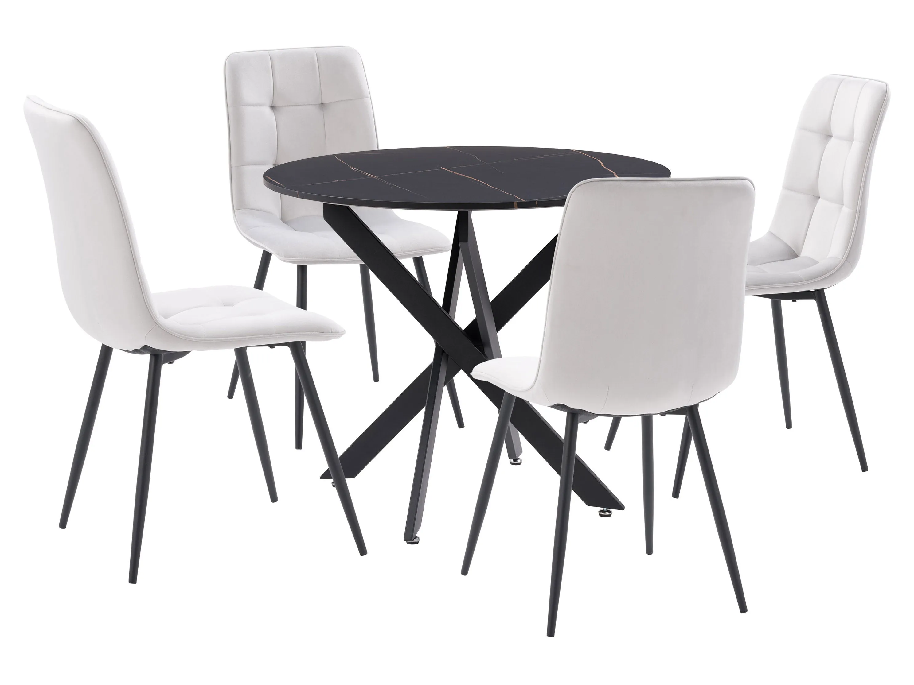 Light Grey 5pc Black Dining Room Set