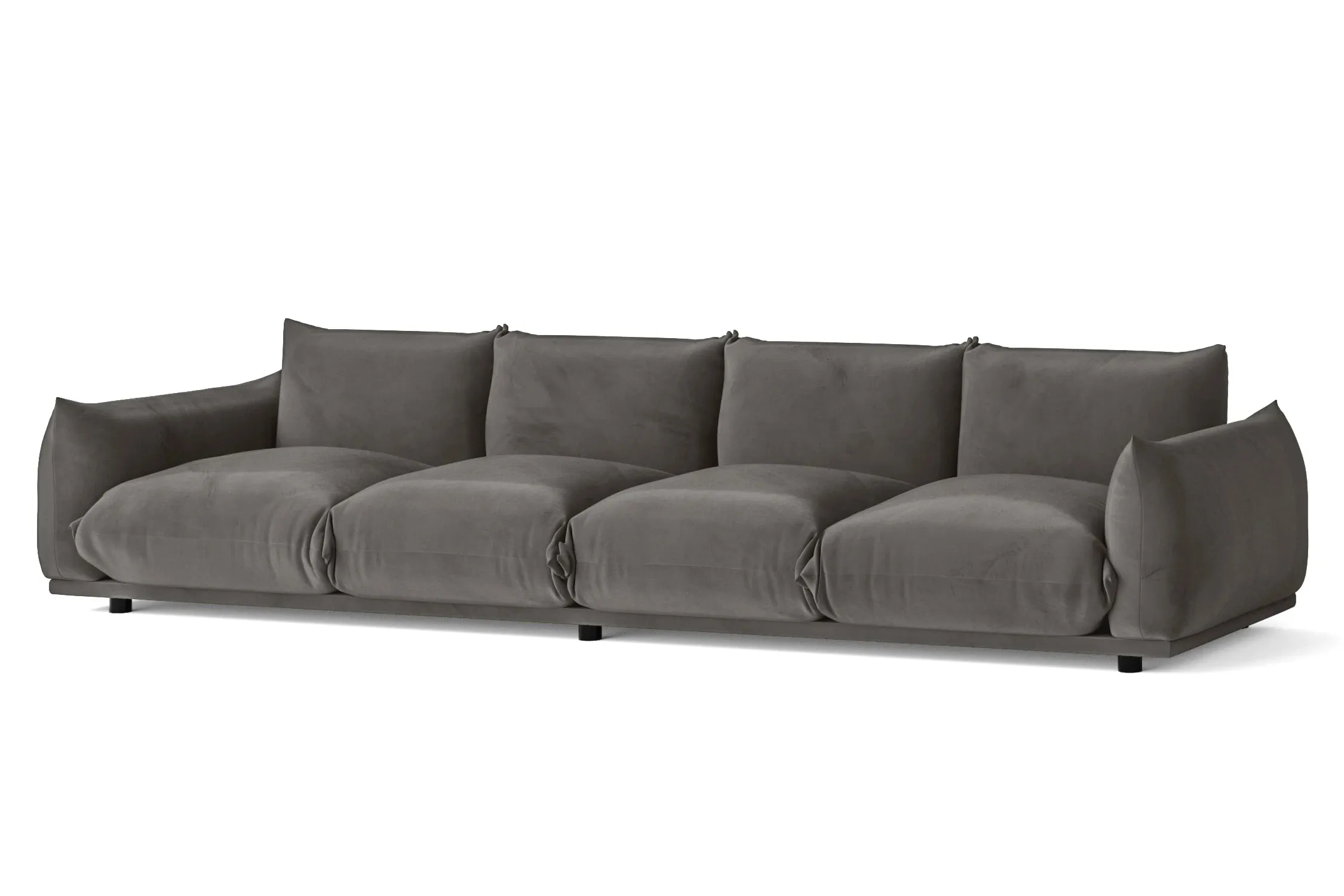 Minneapolis 4 Seater Sofa Grey Velvet