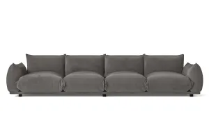 Minneapolis 4 Seater Sofa Grey Velvet