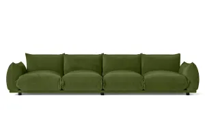 Minneapolis 4 Seater Sofa Lime Velvet