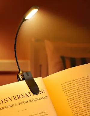 Monotremp Book Lights for Reading at Night in Bed, 80 Hours Runtime LED Book Light Rechargeable, 3 Brightness Levels × 3 Color Temperatures, 1.3 oz Lightweight Reading Lights for Books in Bed