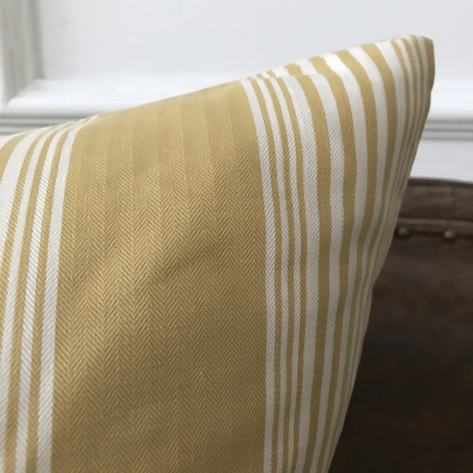 Mustard French Country Oversize Stripe Euro Sham 26x26