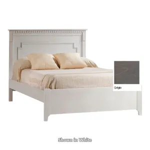 Natart Ithaca Double Bed 54 inch with Low Profile Foot Board - Grigio