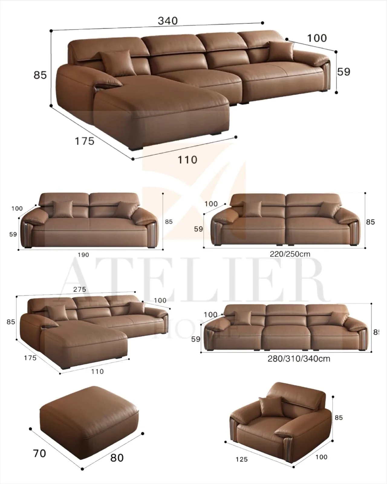 Nigel Sectional Leather Sofa