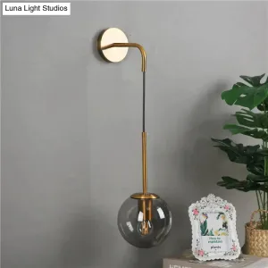 Nordic Retro Modern Glass Ball Wall Lamps for Bedside Living Room Corridor Staircase Lighting