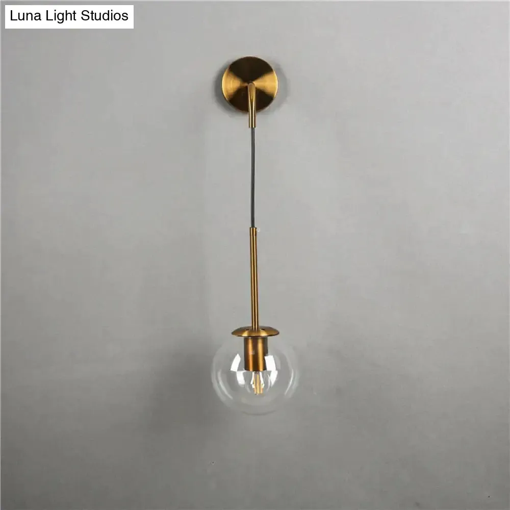 Nordic Retro Modern Glass Ball Wall Lamps for Bedside Living Room Corridor Staircase Lighting