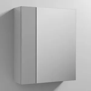 Nuie Athena 600mm 2 Door Mirror Cabinet in Gloss Grey Mist