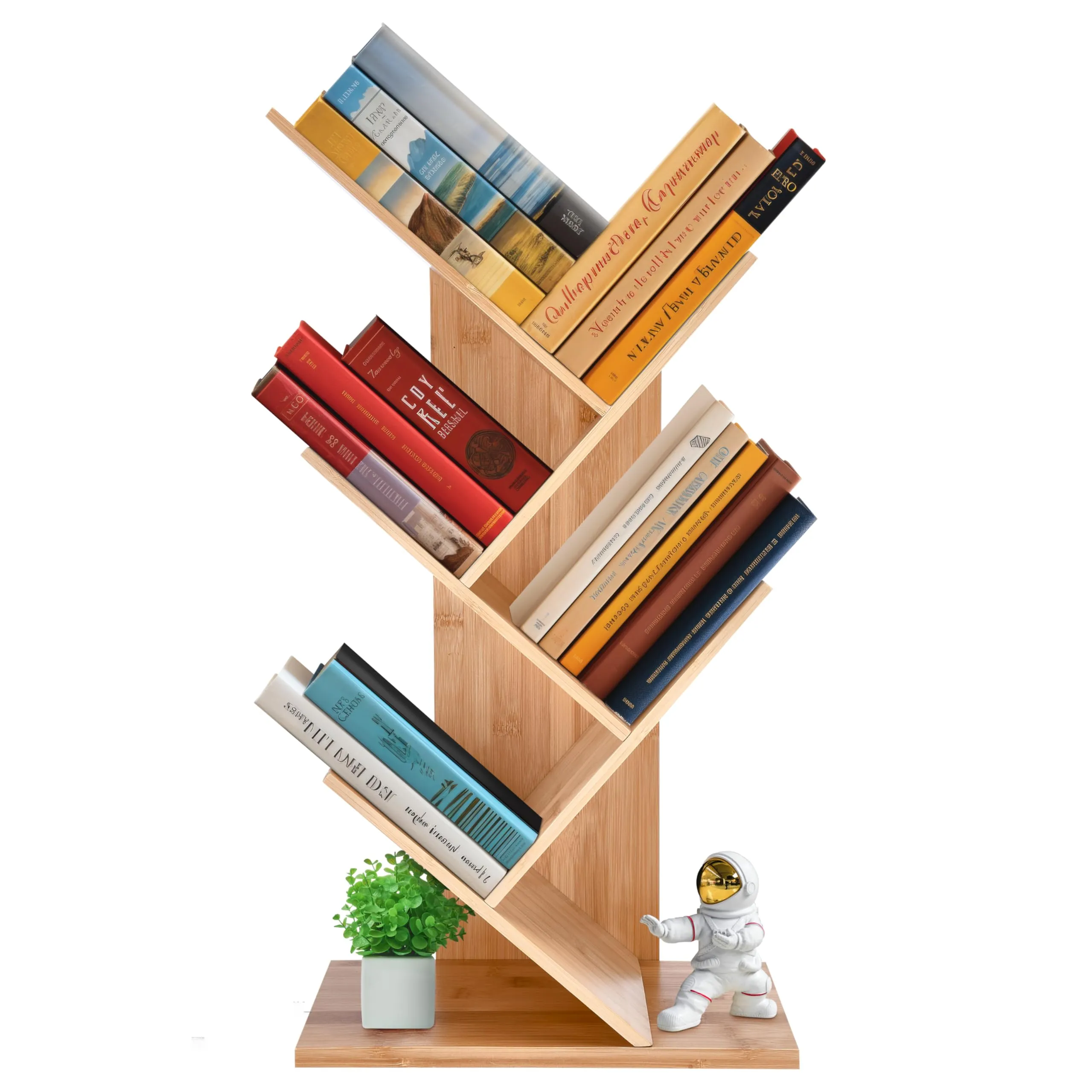 Prosumers Choice 4-Tier Bamboo Bookshelf Storage Rack - 254 x 138 x 63 inches