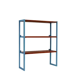 Quirky Blue and Wooden Shelving Unit