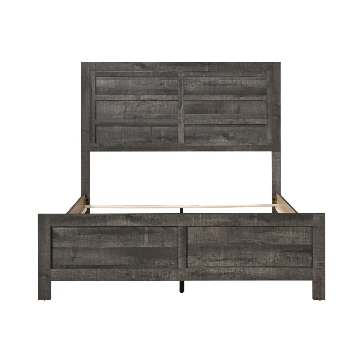 Rustic Charm King Bed with Weathered Grey Finish