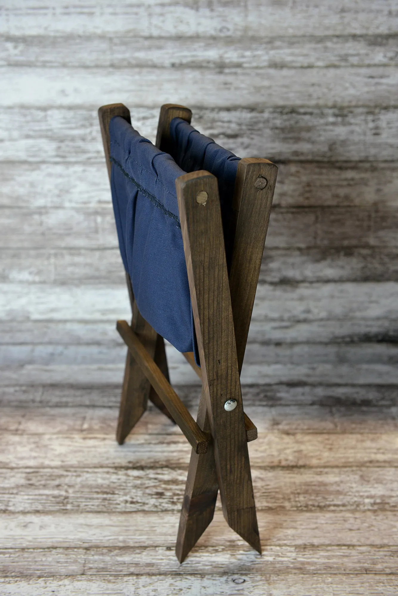 Rustic Deck Chair AND Matching Pillow - Navy Canvas - Interchangeable