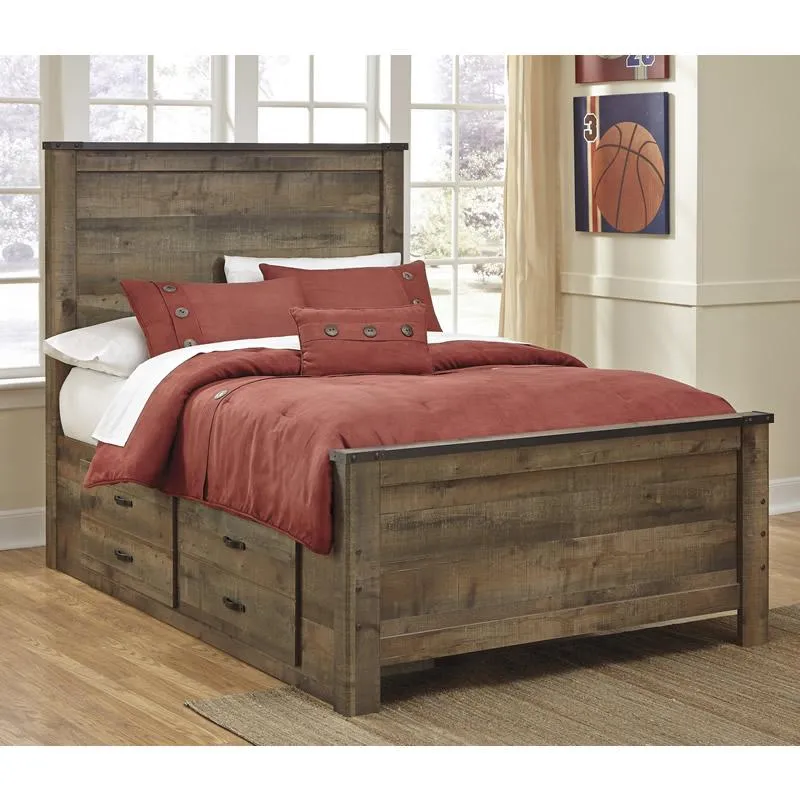 Signature Design by Ashley Trinell B446B10 Full Panel Bed with 2 Storage Drawers