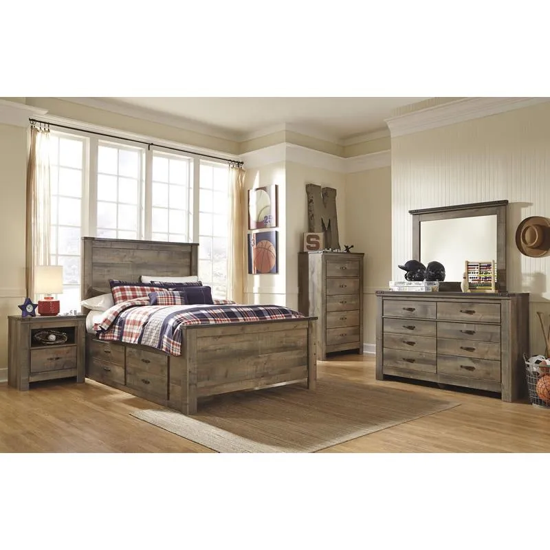 Signature Design by Ashley Trinell B446B10 Full Panel Bed with 2 Storage Drawers