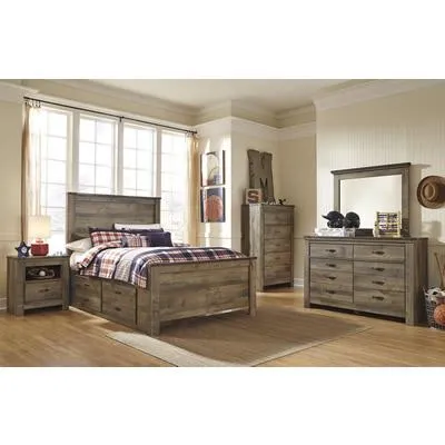 Signature Design by Ashley Trinell B446B10 Full Panel Bed with 2 Storage Drawers