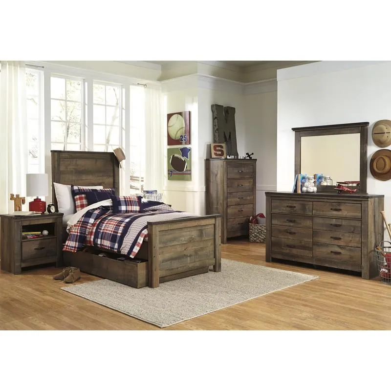 Signature Design by Ashley Trinell B446B8 Twin Panel Bed with 1 Large Storage Drawer