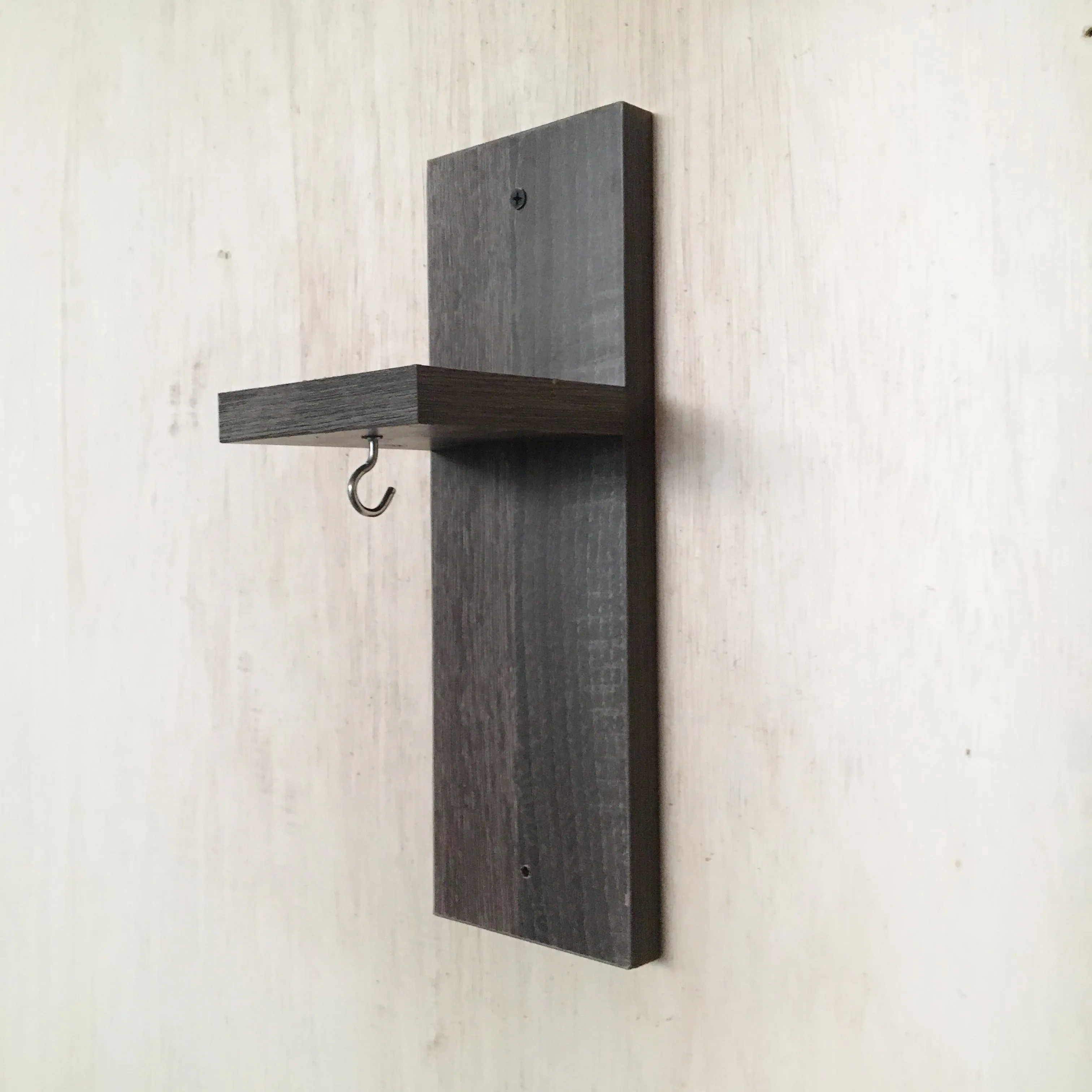 Small Wall Decor Utility Vertical Shelf With Hanging Hook By Miza