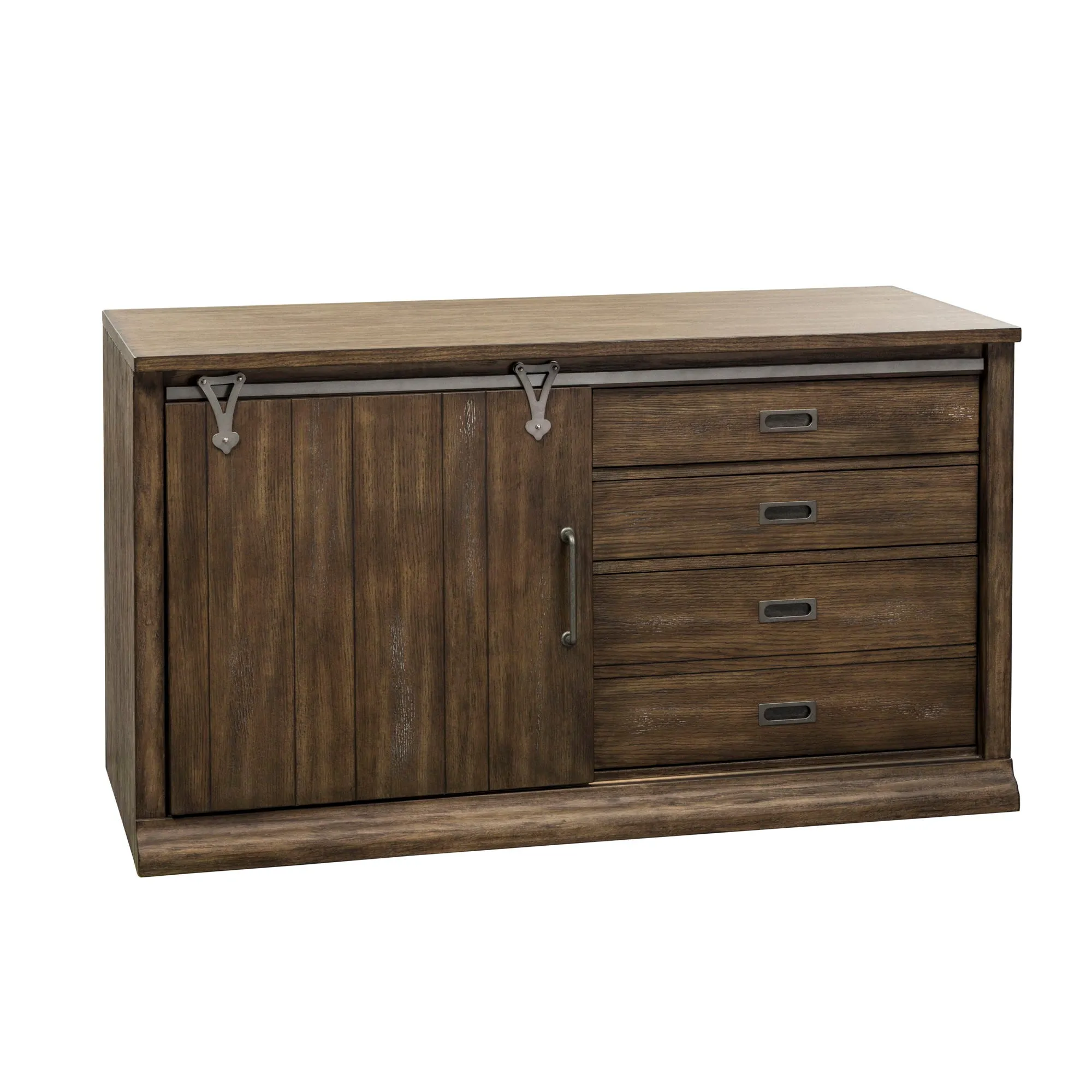 Stone Brook - Jr Executive Credenza Set - Dark Brown