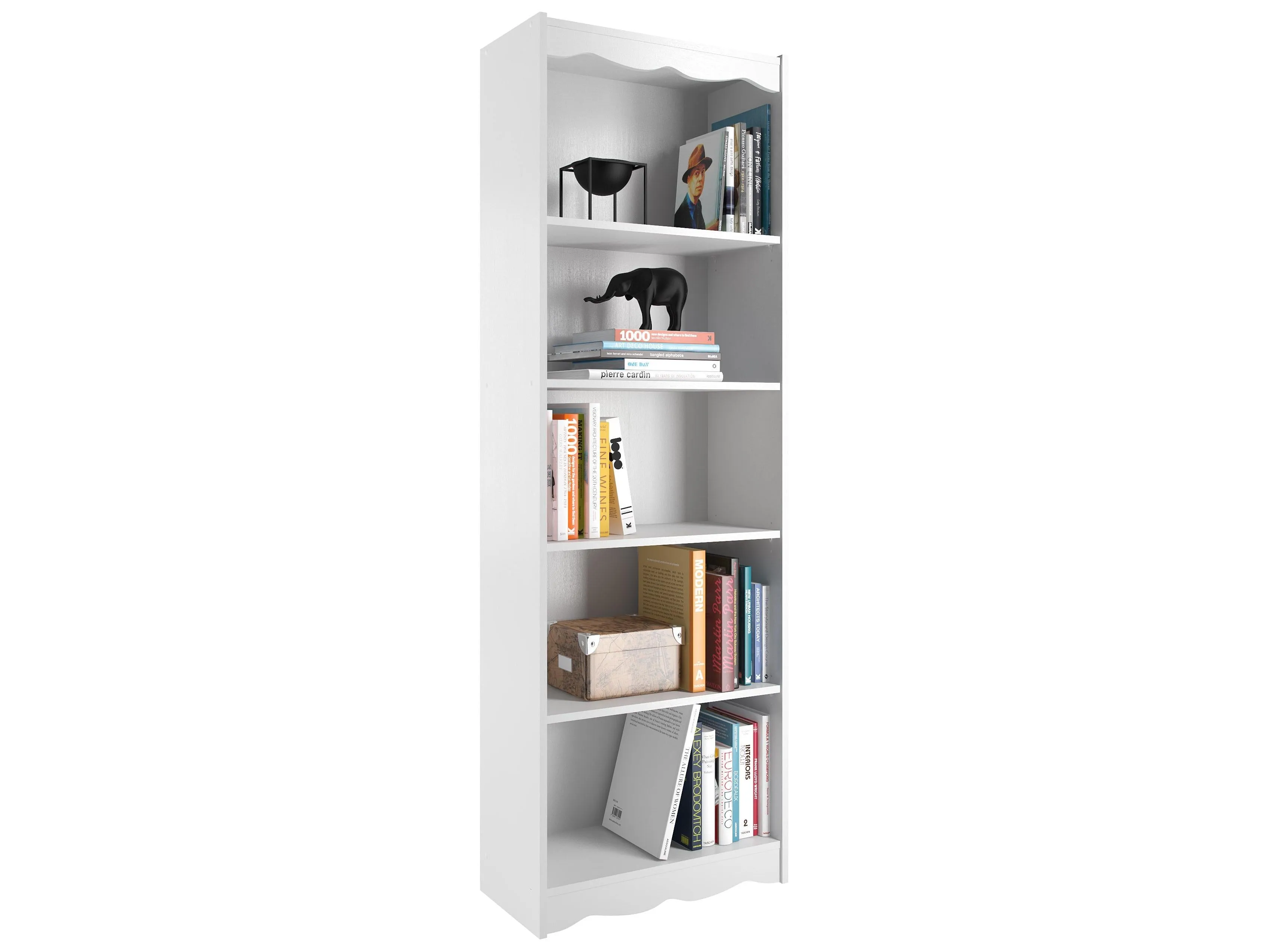 Tall Bookcase in White, 72"