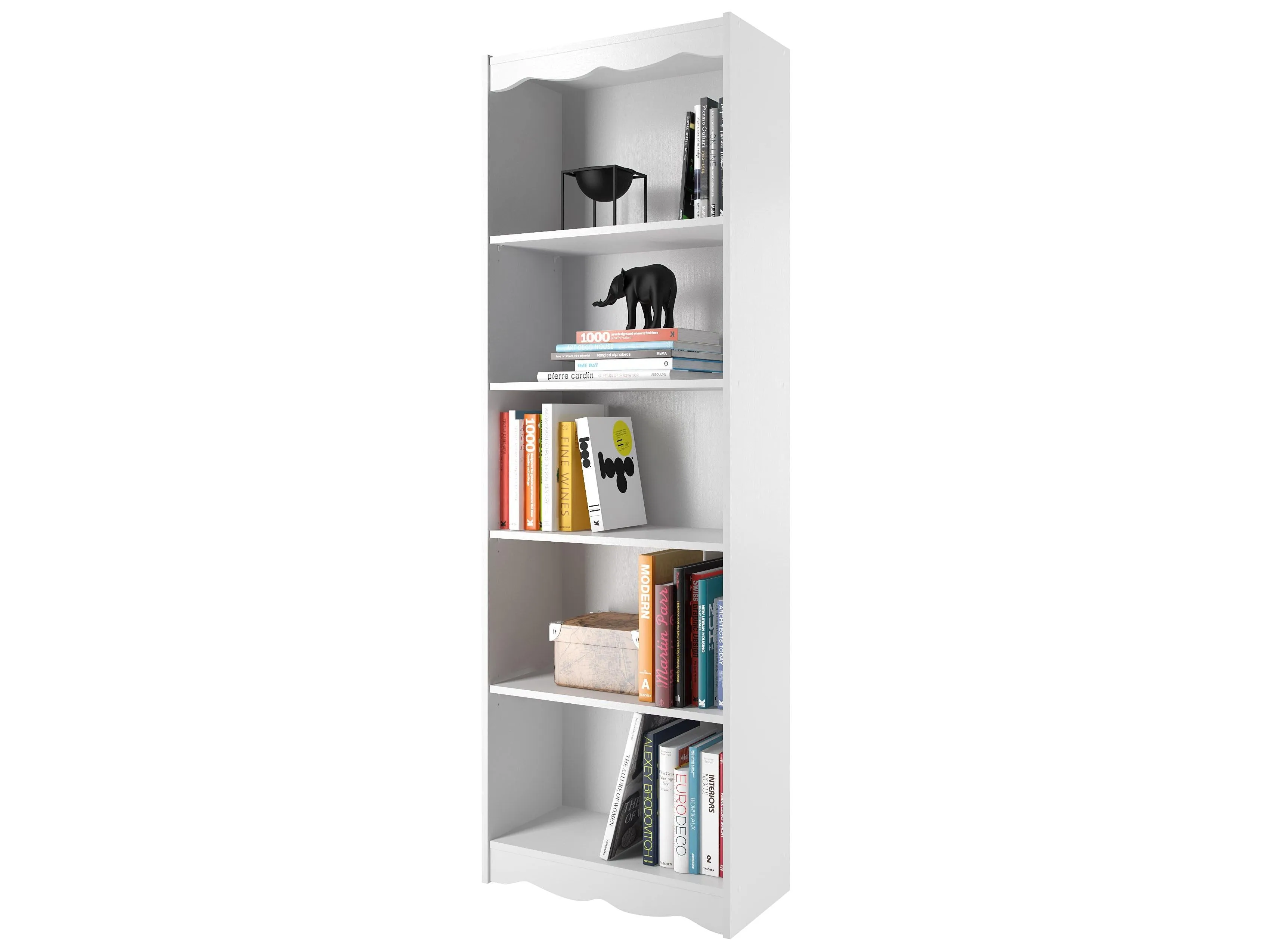 Tall Bookcase in White, 72"