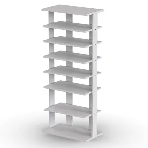 Tangkula 7 Tiers Vertical Shoe Rack, Entryway Slim Wooden Shoes Racks