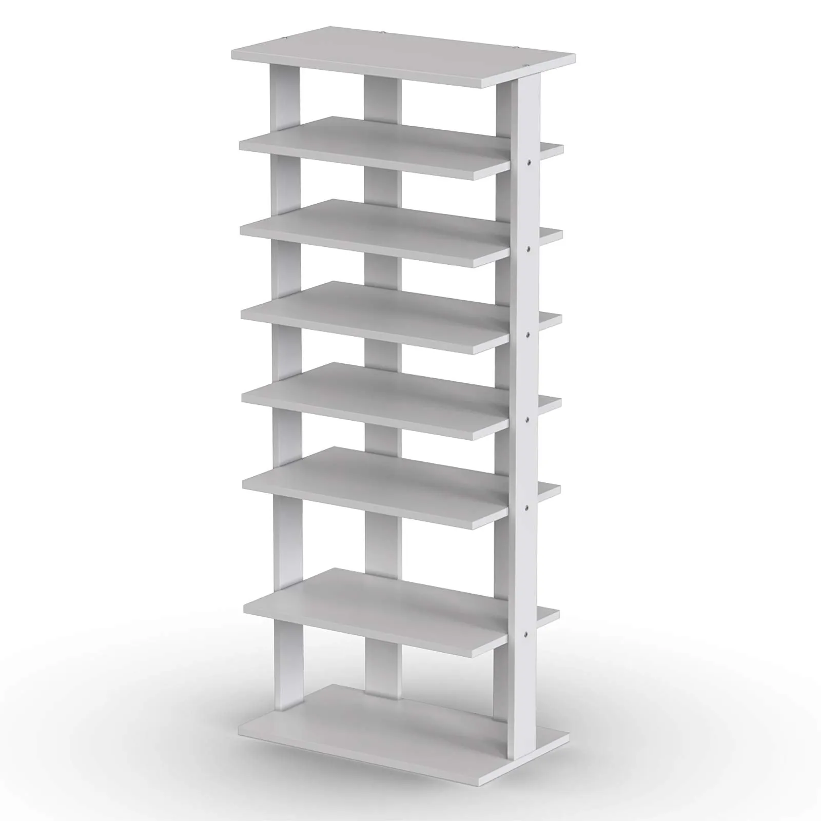 Tangkula 7 Tiers Vertical Shoe Rack, Entryway Slim Wooden Shoes Racks