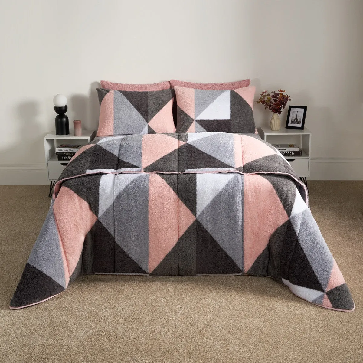 Teddy Geometric Coverless 10.5 Duvet & Pillowcases