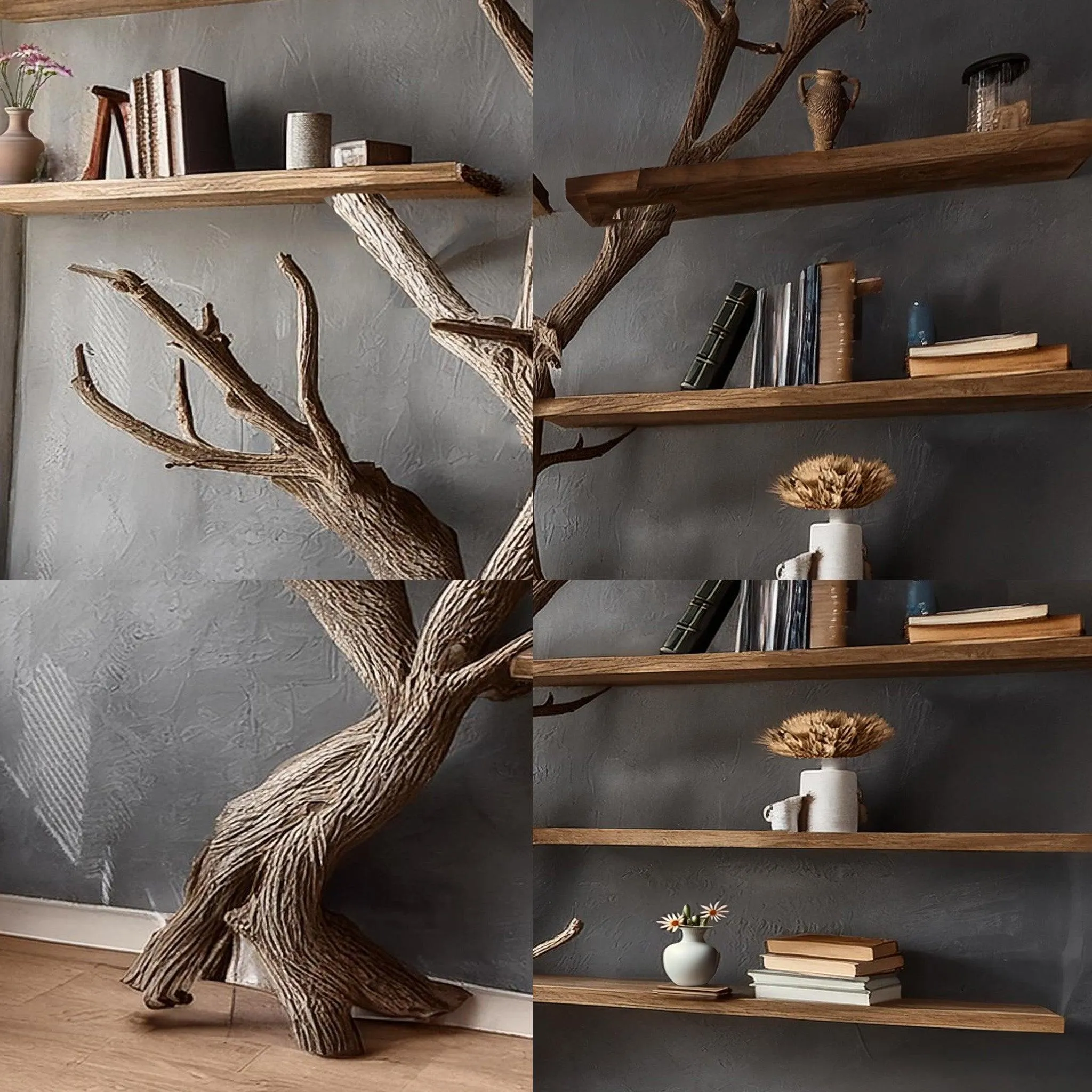 Tree Branches Floating Wall Bookshelf Custom Decor