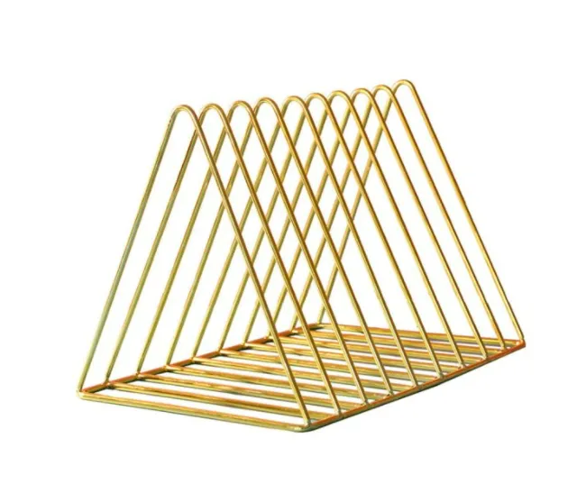 Triangle Shaped Decorative Metal Desktop Magazine Holder 1pc By Fita