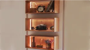 Wall Mounted DIY Floating Shelves Plans - LED Lighted Building Decor