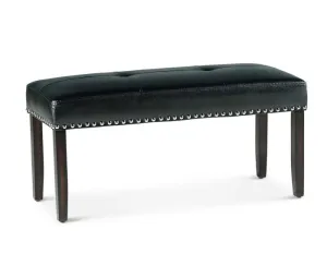 Westby Black PU Dining Bench w/Nailhead