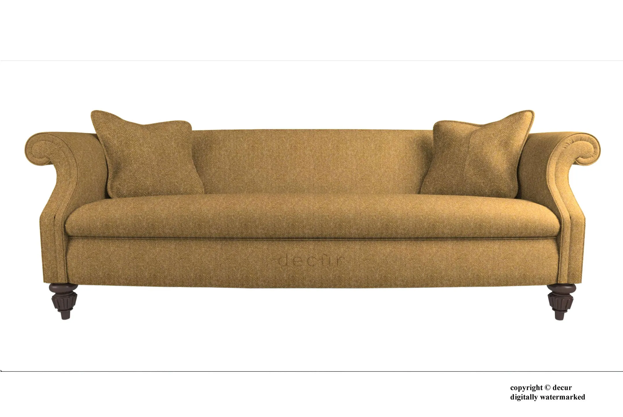 William Harris Tweed Herringbone Sofa - Winter Wheat