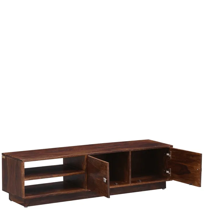 Wooden Twist Dormitorio Handmade Solid Sheesham Wood TV Unit for Living Room