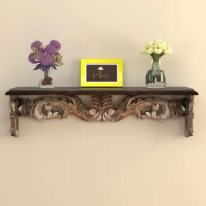 Wooden Twist Fancy Floating Wall Bracket Book Rack